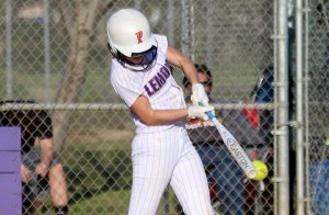 Lemoore batter Madison Wallace takes a swing Friday against Clovis East.